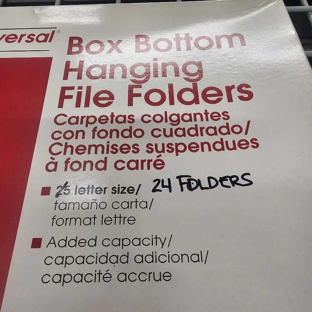 Universal Olive Green Box-Bottom Hanging Letter Size File Folders (Set 24)